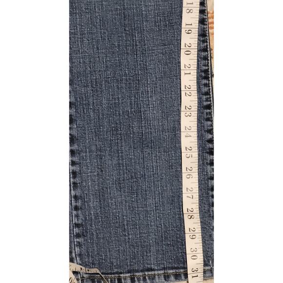 Levis 505 Straight Leg Womens Denim Jeans Mid-Rise Size 6L Small slits hems - Picture 3 of 10